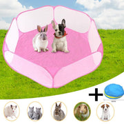Opvouwbare knaagdieren ren | Hamster ren | Cavia ren | Konijnenren | Incl. opbergzak | 120cm breed | 38cm hoog | Roze
