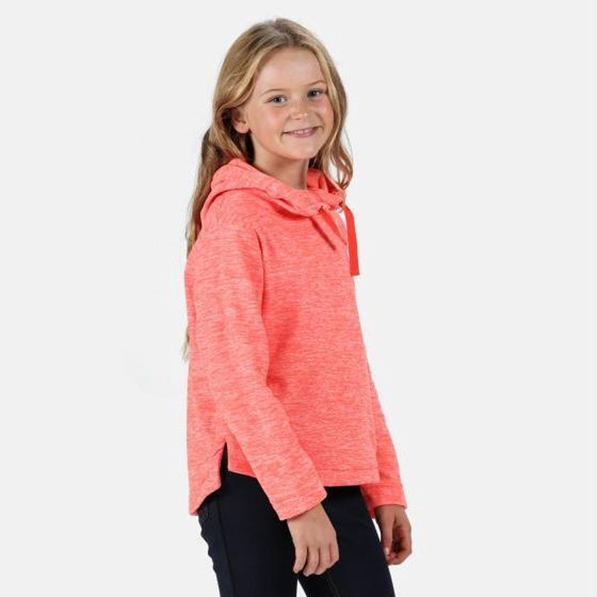 Kinderen Kalina Funnel Nek lichtgewicht fleece met capuchon Outdoortrui Oranje