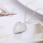 Ketting met hanger hart medaillon zilverkleur