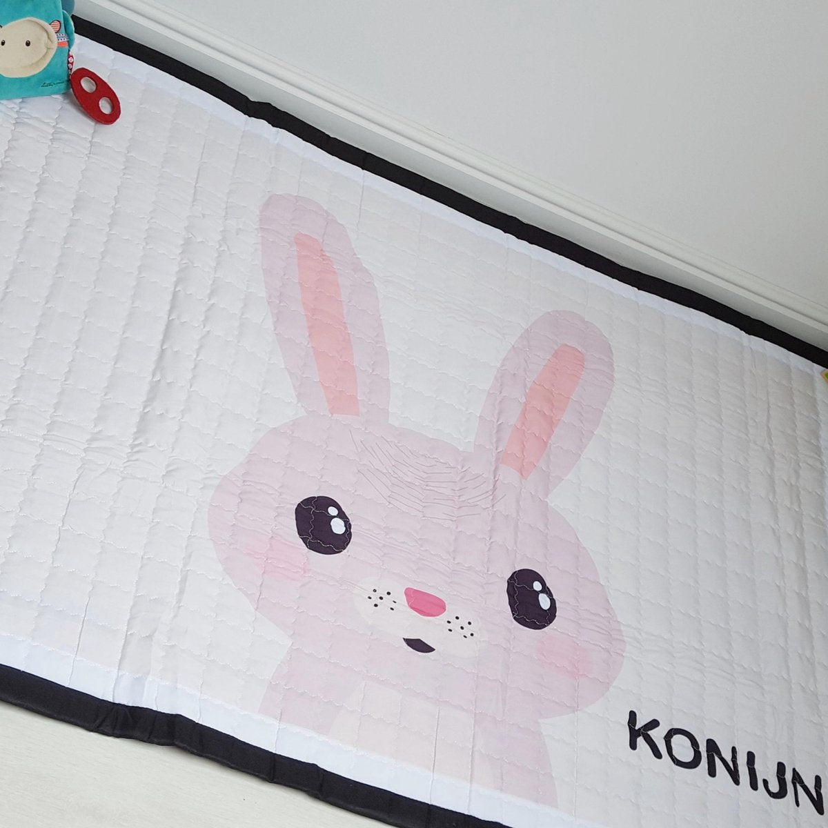 Speelkleed konijntje 150 x 100 - LiefBoefje - Groot Speelkleed Baby - Speelmat Kinderen - Babymat XL - Kindervloerkleed - Kraamcadeau - Speelkleed Kinderen - 50+ design speelkleden