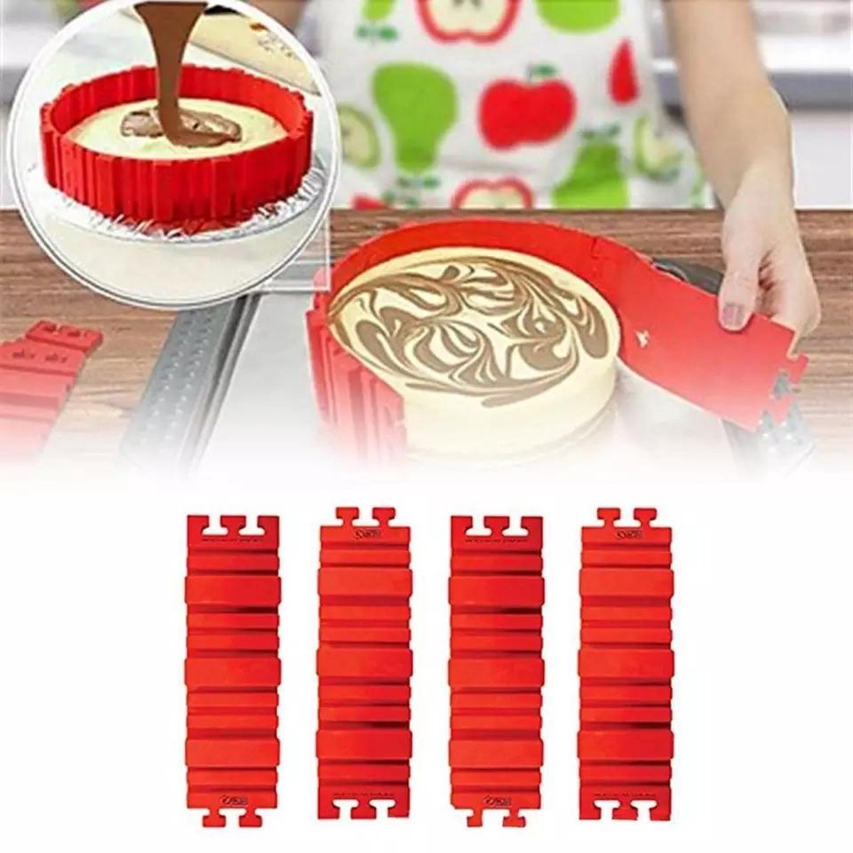 3D siliconen bakvorm- cakevorm- Diy- bakken- snake- hart vorm -4 stuks