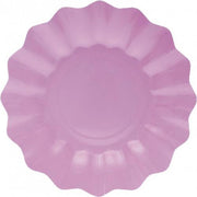8x Diepe kartonnen bordjes lila paars pastel 21 cm - Wegwerpborden van karton - Feestbordjes - Feestartikelen tafeldecoratie