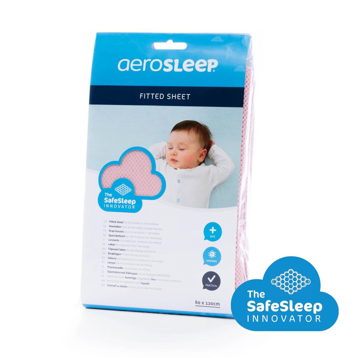 AeroSleep® SafeSleep hoeslaken - bed - 140 x 70cm - roze