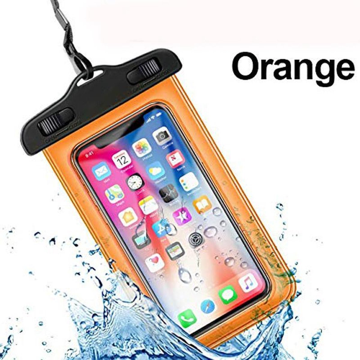 Waterdichte Telefoonhoesjes - Waterproof Hoesje voor Telefoon - Waterdicht Telefoonhoesje - Oranje