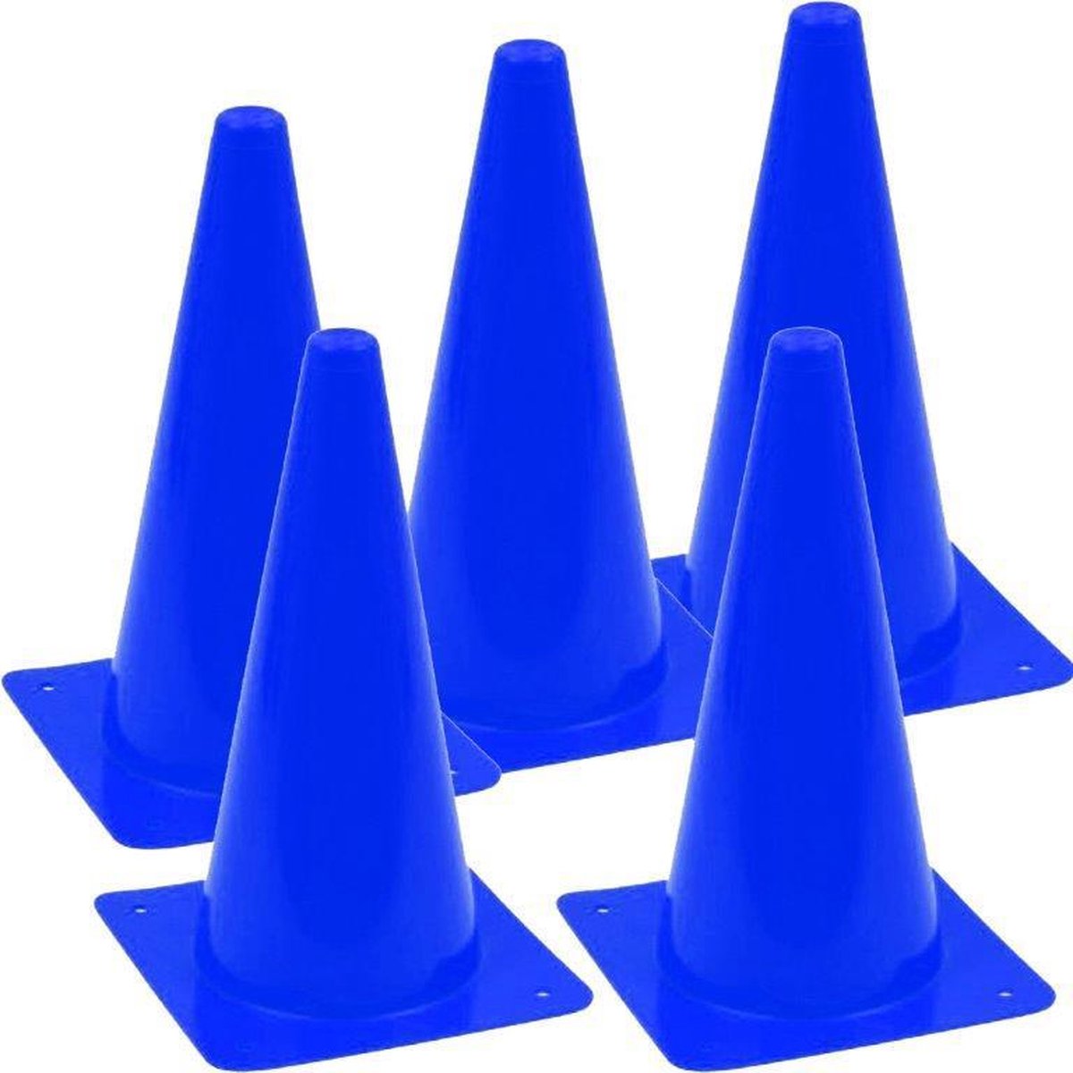 eSam® - behendigheidskegels - Kegels - Pionnen - Pylonen - 30 cm hoog - set van 5 stuk tapsvormig - Blauw