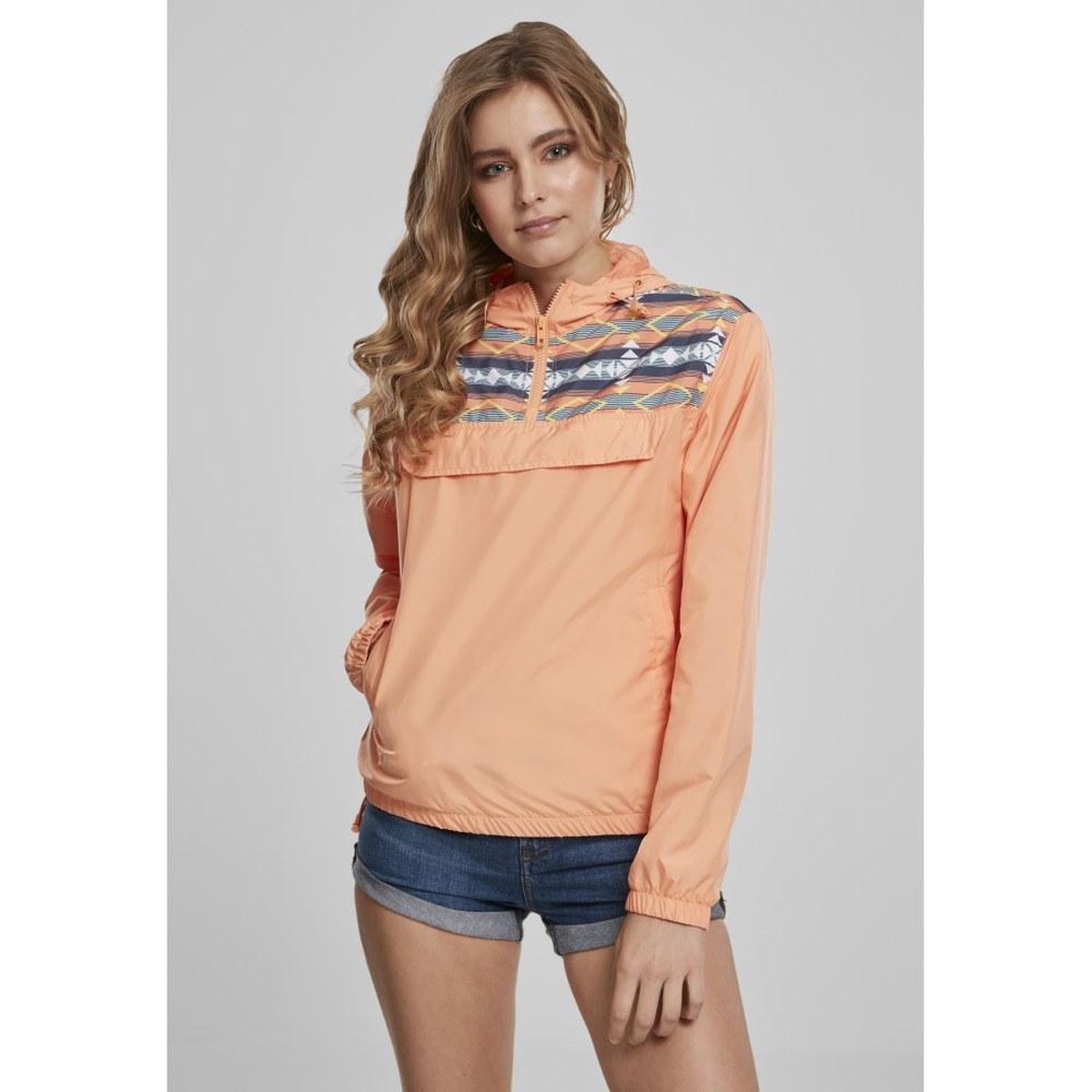 Urban Classics tussenjas inka pull over jacket Sinaasappel-xs