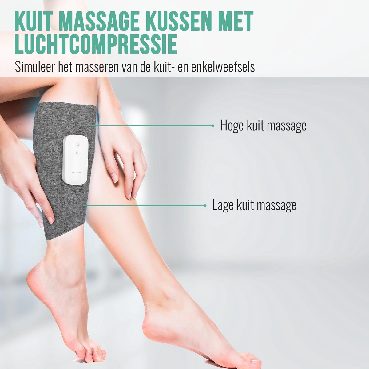Kuit massage &Beenmassage Apparaat –Shiatsu Bloedcirculatieapparaat – Compressie Massage Apparaat – Draadloos Massageapparaat Benen & Kuiten - 2 stuks