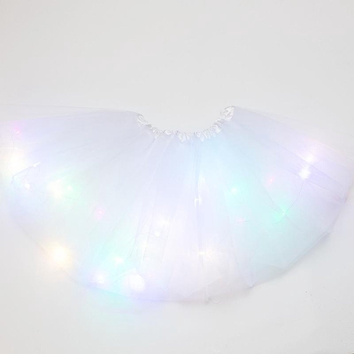 LED - Rokje - Tutu - Groot - Wit - Met Gekleurde RGB Verlichting