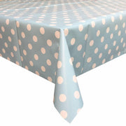 MixMamas Tafelzeil Grote Stip - 140 x 250 cm - Lichtblauw/Wit