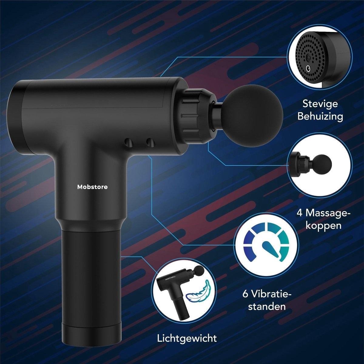 Mobstore Massage Gun - LCD Electric Touch Massage gun - Massage apparaat - Sport Massage - Professioneel Gebruik - Spierherstel & Spierontspanning - Stress Verminderend - Stil en Sterk - Lange Batterij - Professionele Massage Gun - Massage Pistool