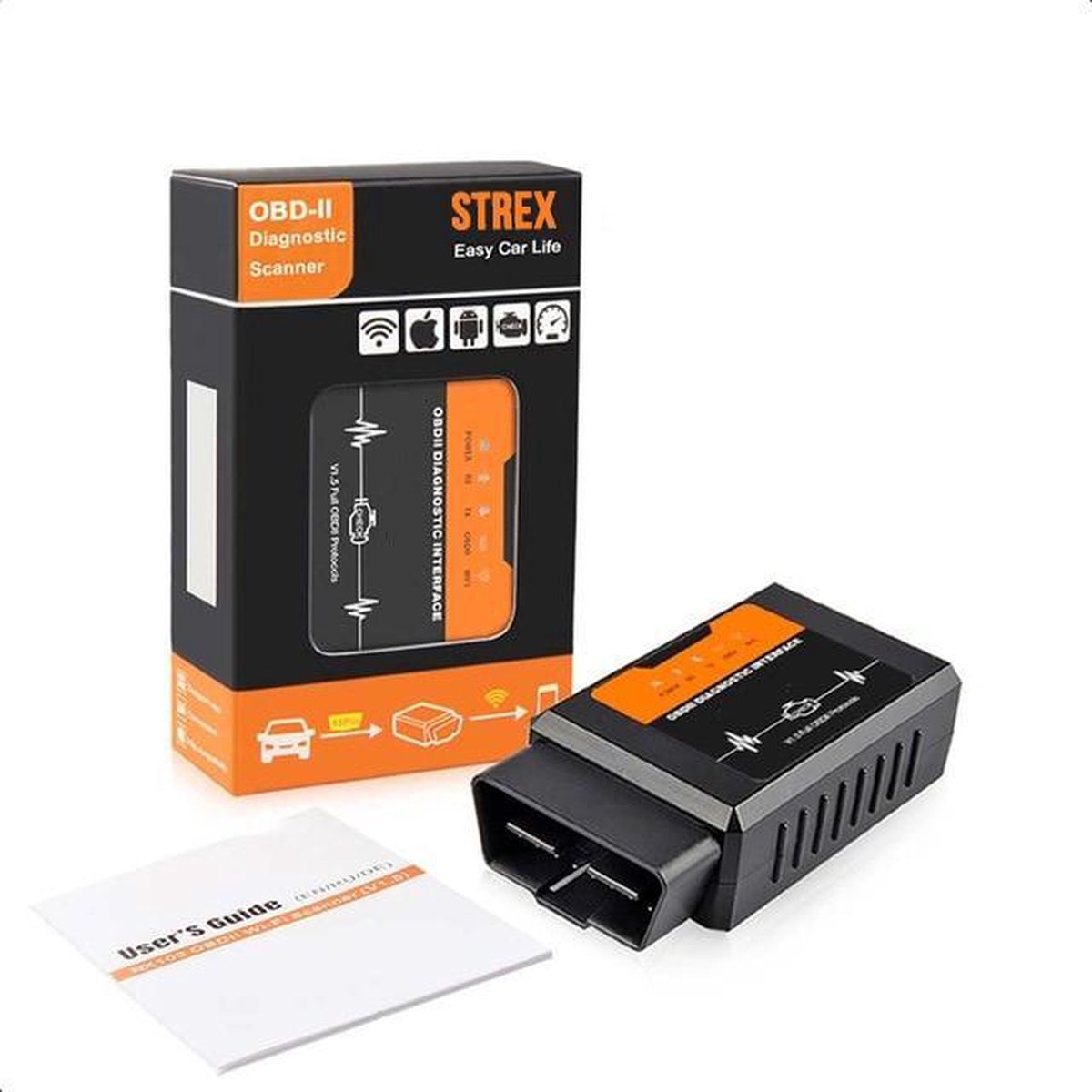 Strex OBD2 Auto scanner met WiFi - OBD - Android & IOS - Auto Uitlezen - Auto Diagnose via telefoon - Auto motorlampje uitlezen - Bluetooth alternatief