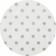 MixMamas Tafelzeil Rond - Ø 140 cm - Stippen - Wit/Zilver