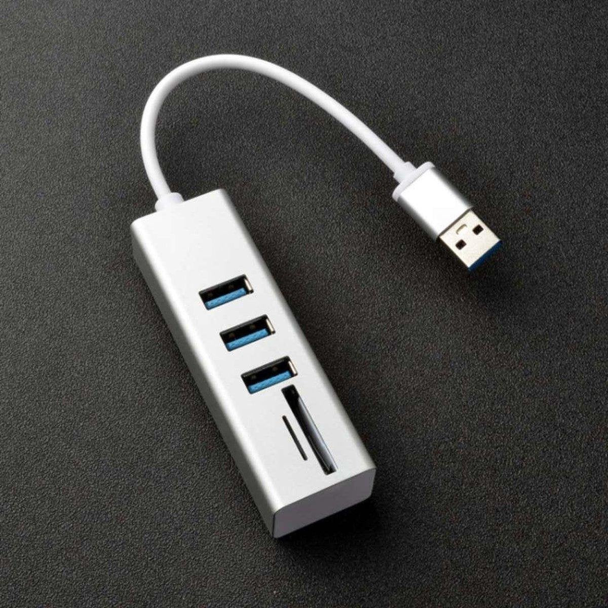 5 in 1 High Speed 3 Ports 3.0 USB Hub - Multi Oplaadadapter -USB multifuntionele kaart lezer Micro SD 