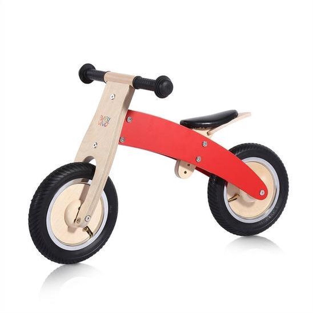Houten loopfiets in rood 10 inch Chopper