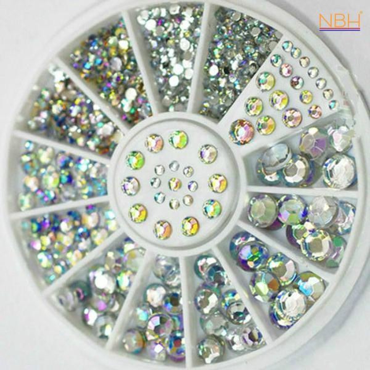 Doosje Rhinestone / Strass Nagel Steentjes - 5 Verschillende Maten