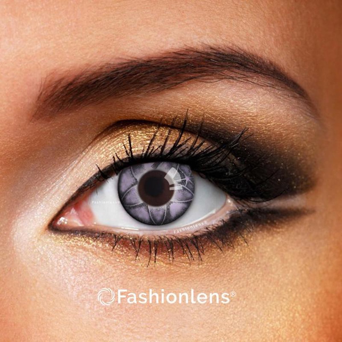 Kleurlenzen - Floret Purple - jaarlenzen met lenshouder - paarse contactlenzen Fashionlens®