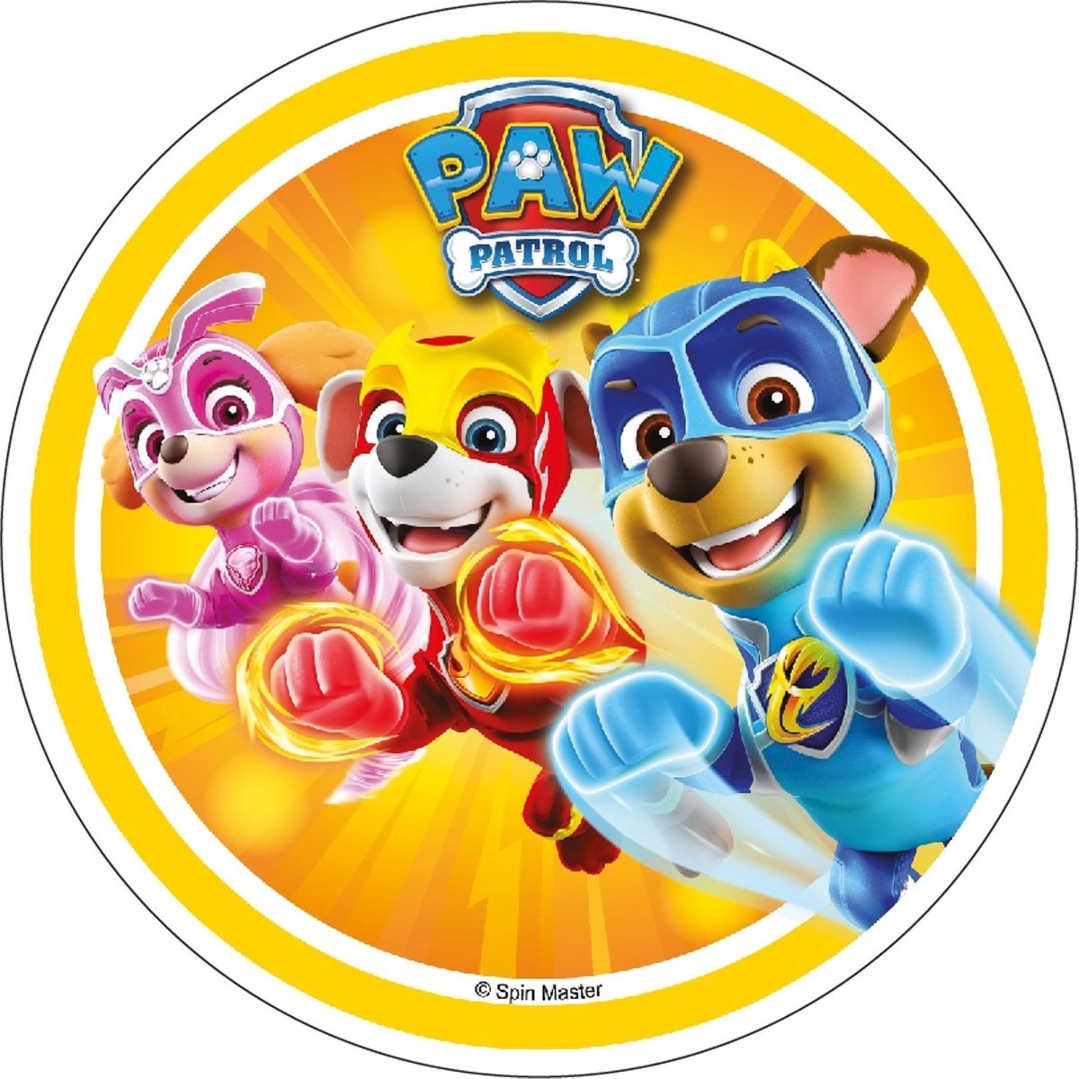 MODECOR - Paw Patrol eetbare taartdecoratie - geel 21 cm - Decoratie > Taartdecoraties
