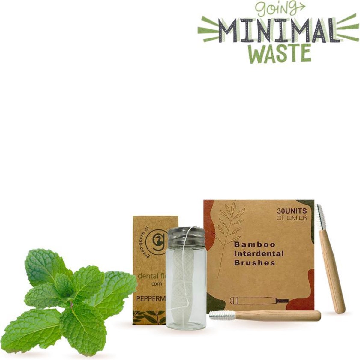 green-goose® Bamboe Ragers | 30 Stuks | Met Gratis Maisvezel Flosdraad | Vegan | Duurzaam | Biologisch Afbreekbaar