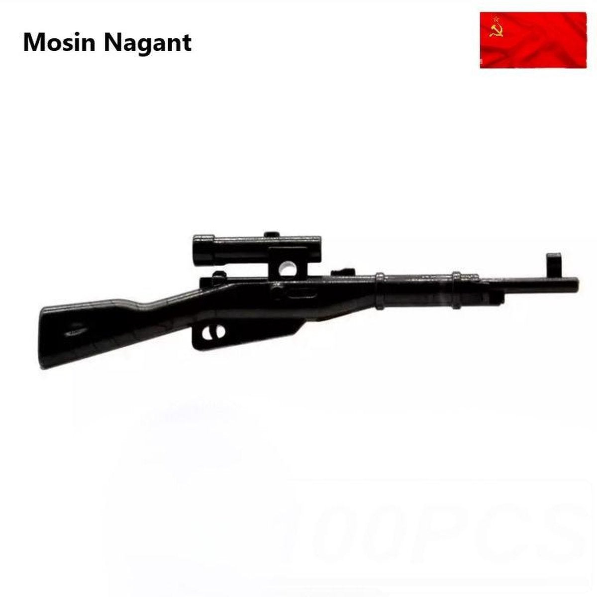 J23 - 10x Russische Mosin Nagant - Geschikt voor Lego compatible - Soldaten - Militair - Tank - Army - Wapens - Geweren - Brick - Tweede Wereld Oorlog - Mini-figures - Leger - Duits - Navy Seals - Commando - WW2 Bouwstenen