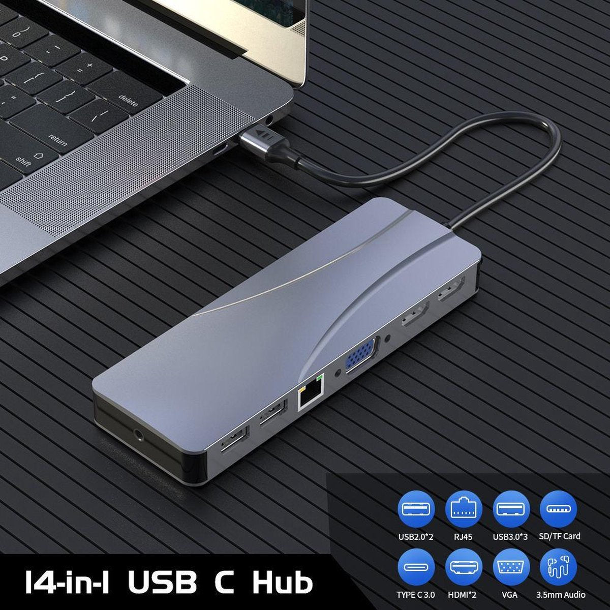 Rocketek 14 in 1 USB-C hub