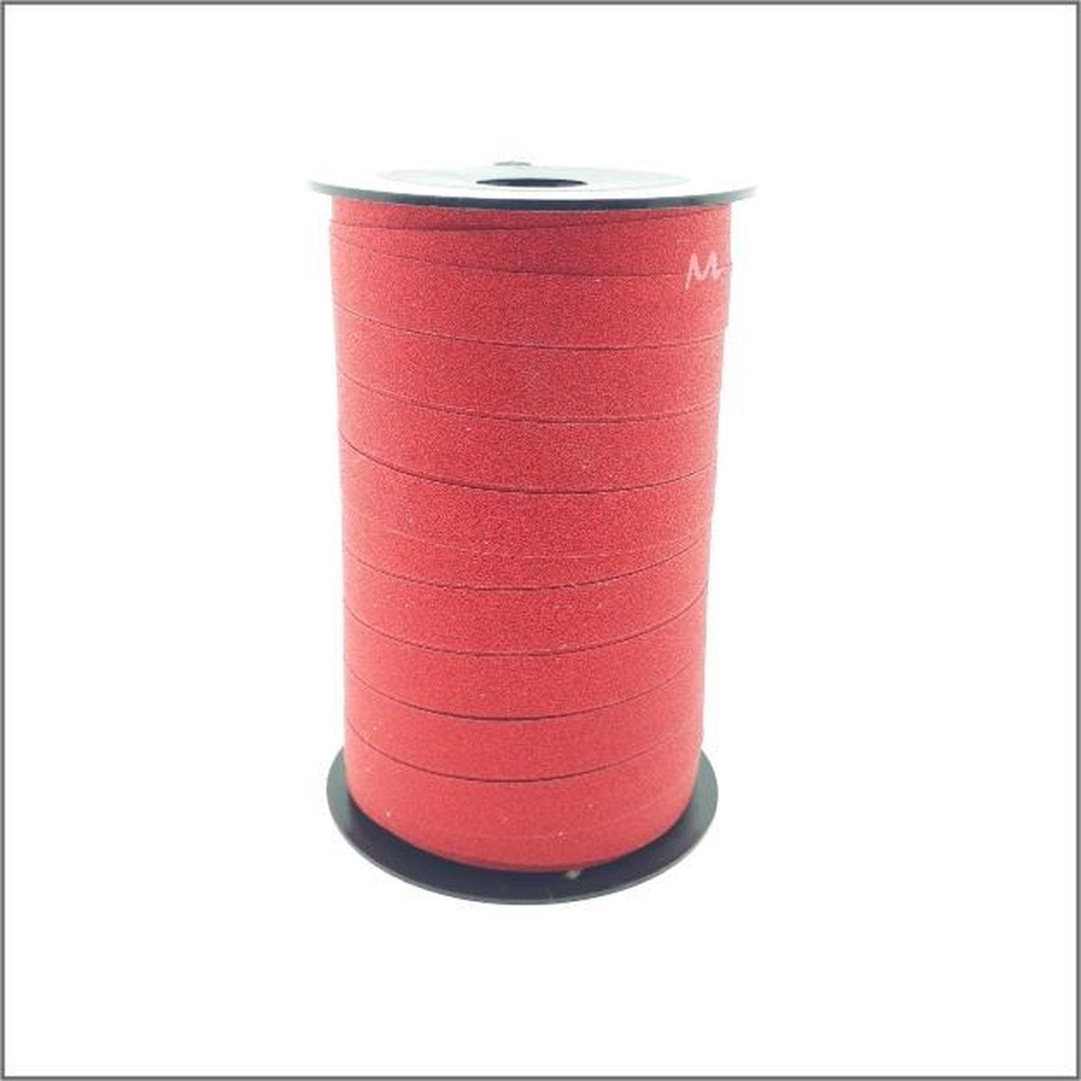Glitter lint - Krullint - Rood (10 mm x 100 meter)