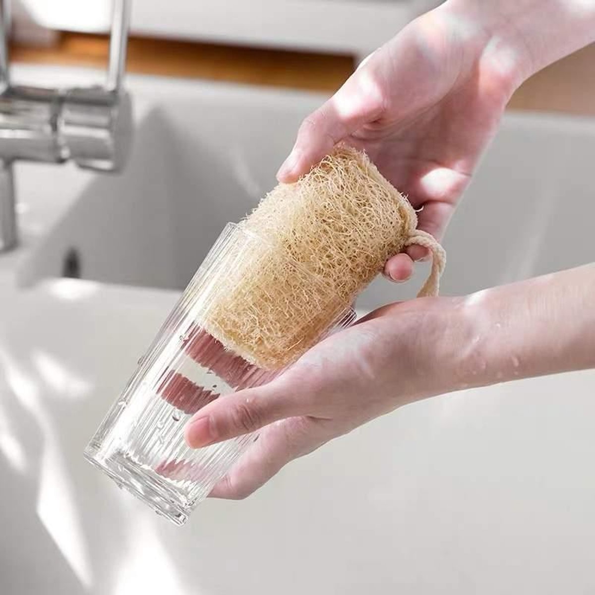 2 stuks Loofah spons - Natuurlijk spons - Afwasspons - Biologisch afbreekbaar - Ecologisch