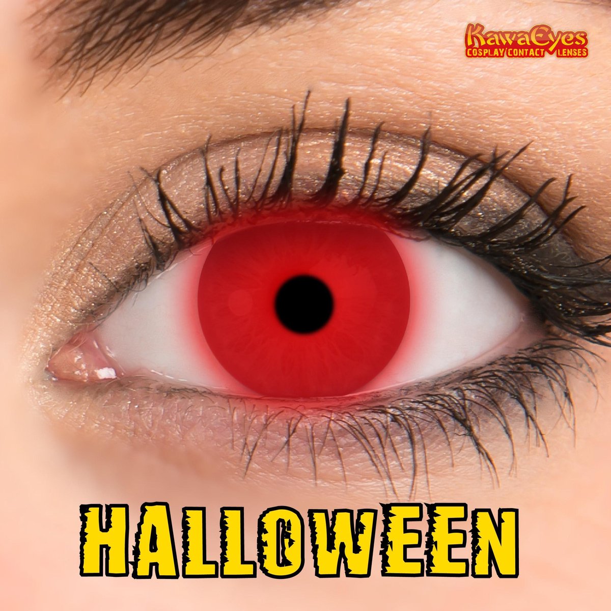 KawaEyes Kleurlenzen Halloween Fluo Red - Incl. Lenzendoosje