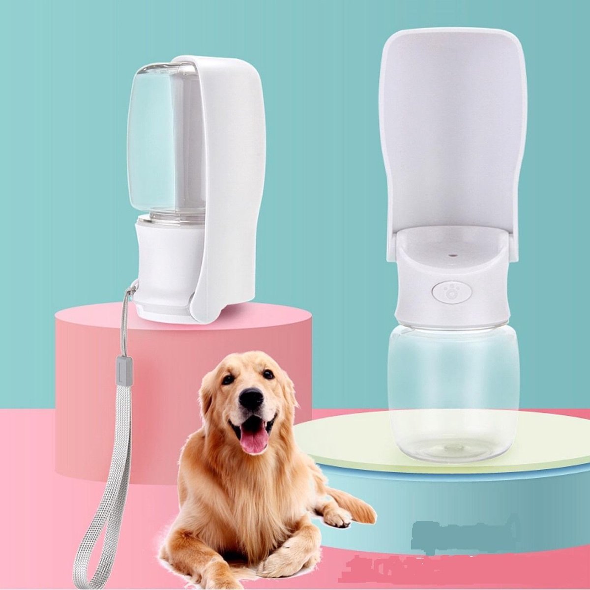 Outdoor Honden Drinkfles |550ml | honden fles water - Honden bidon - Honden Drinkfles | honden waterfles |honden drinkfles onderweg |honden drinkbak | pet water bottle | Waterfles- Wit