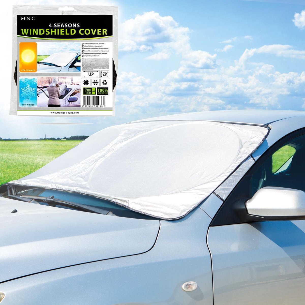 MNC - Antivries Deken Auto L - 150x70 CM - 4 Seizoenen - Voorruithoes - Anti Warmte Autoruit Scherm