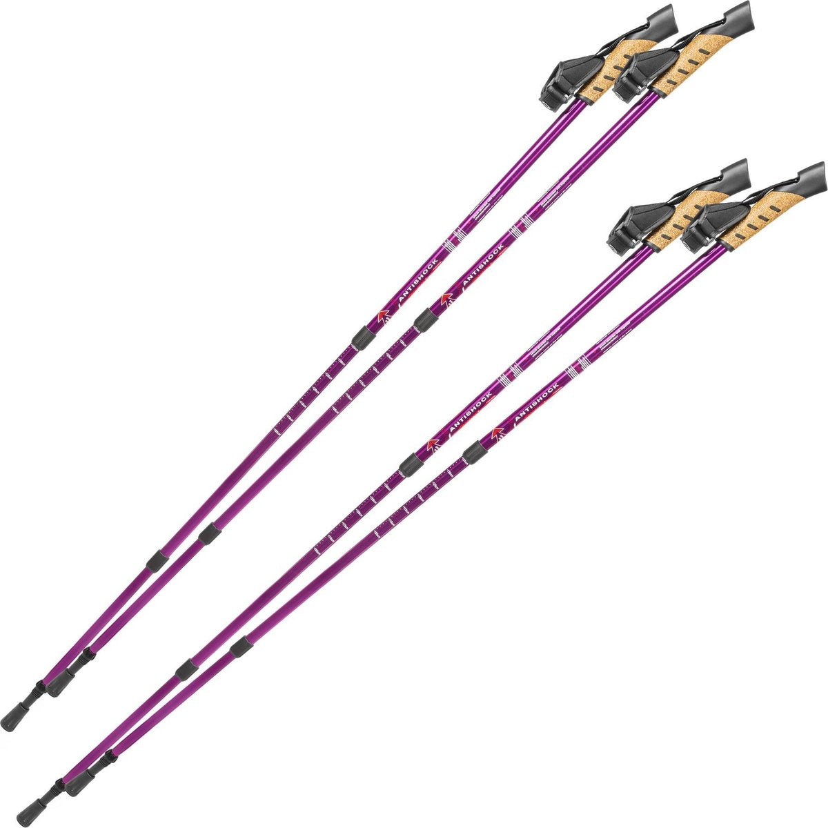 2 paar Nordic walking stokken antishock paars 401982