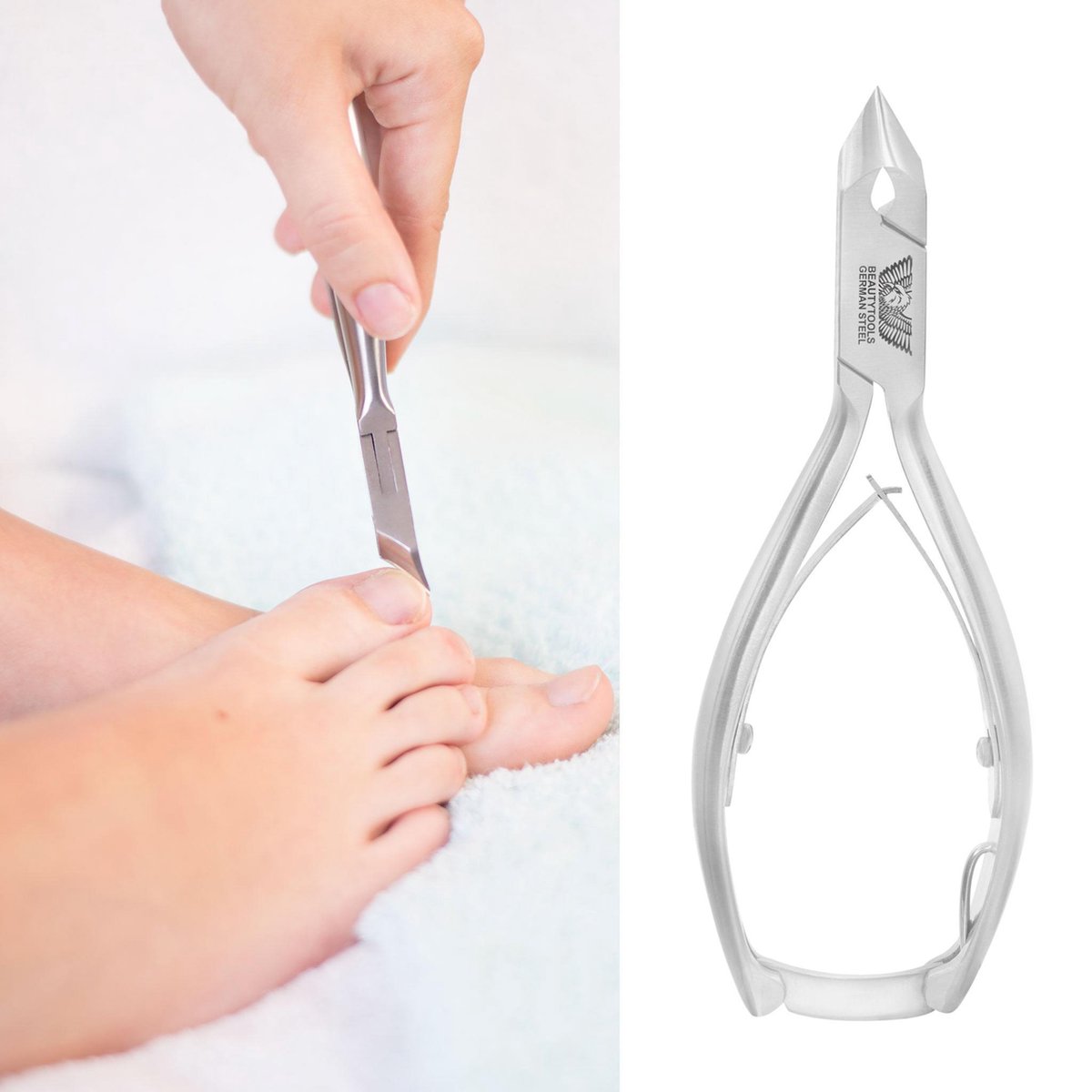 BeautyTools INOX Nagelknipper/Nageltang - 15 mm Gebogen Bek (NN-2380)