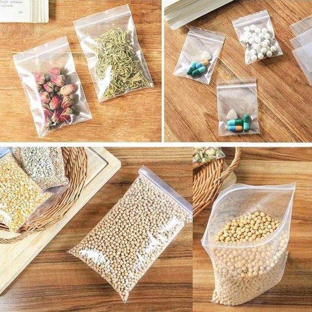 Verpakkingszakjes100 stuks-Hersluitbare Vacuüm zakjes-Zip Lock Tassen-verpakken -Verzenden-Organiseren-Opruimen-Druksluiting- 7x10cm