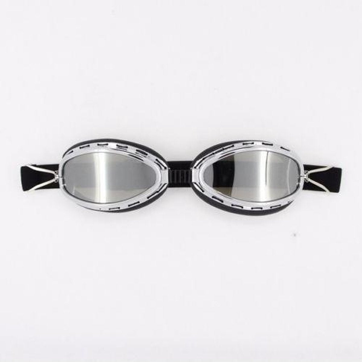 Chrome speedster motorbril zilver glas