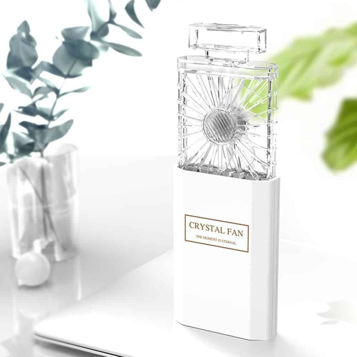 Parfumvorm Draagbare ventilator Verborgen bladventilator (wit)