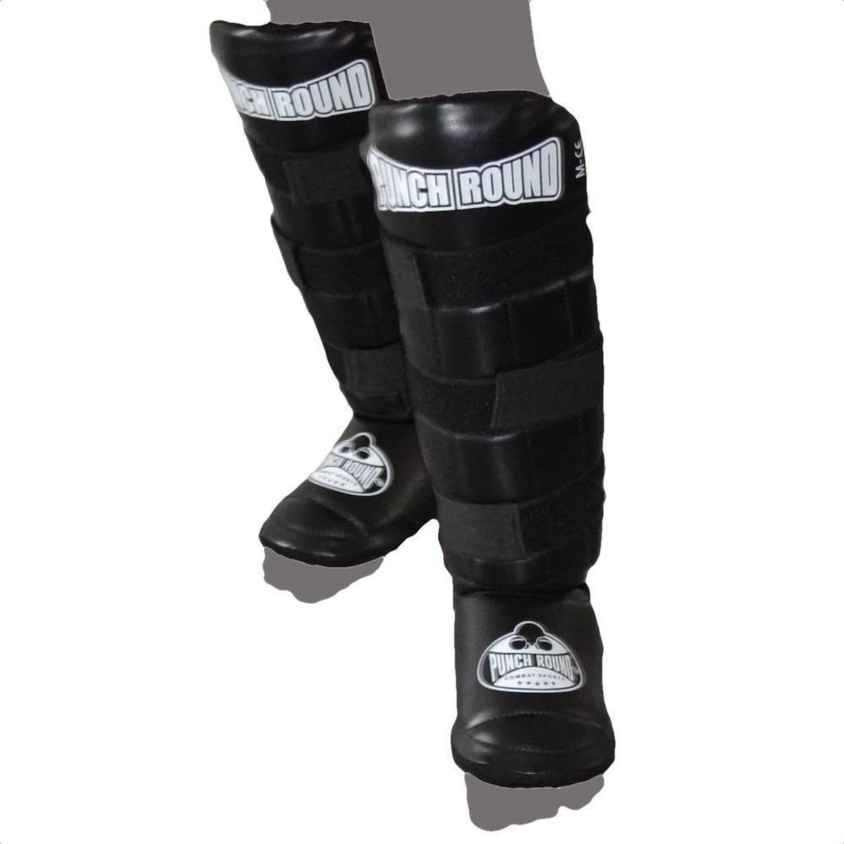 Punch Round Kickboks Scheenbeschermers Experience Luxury PU Black Maat L = 160 cm t/m 170 cm