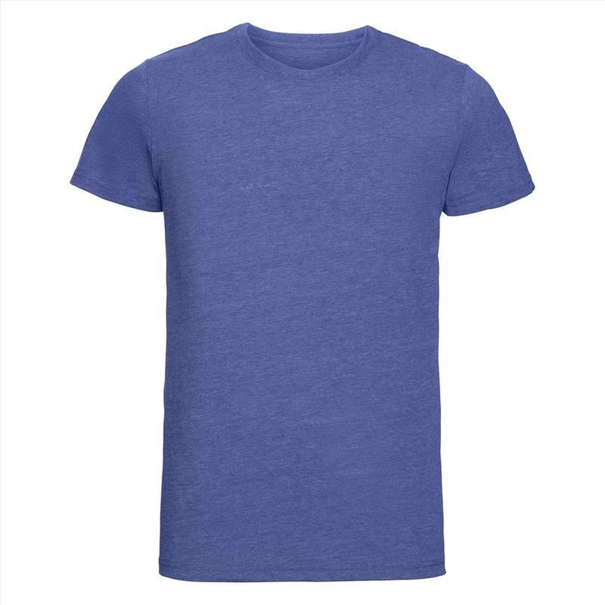 Basic ronde hals t-shirt vintage washed denim blauw heren - maat M