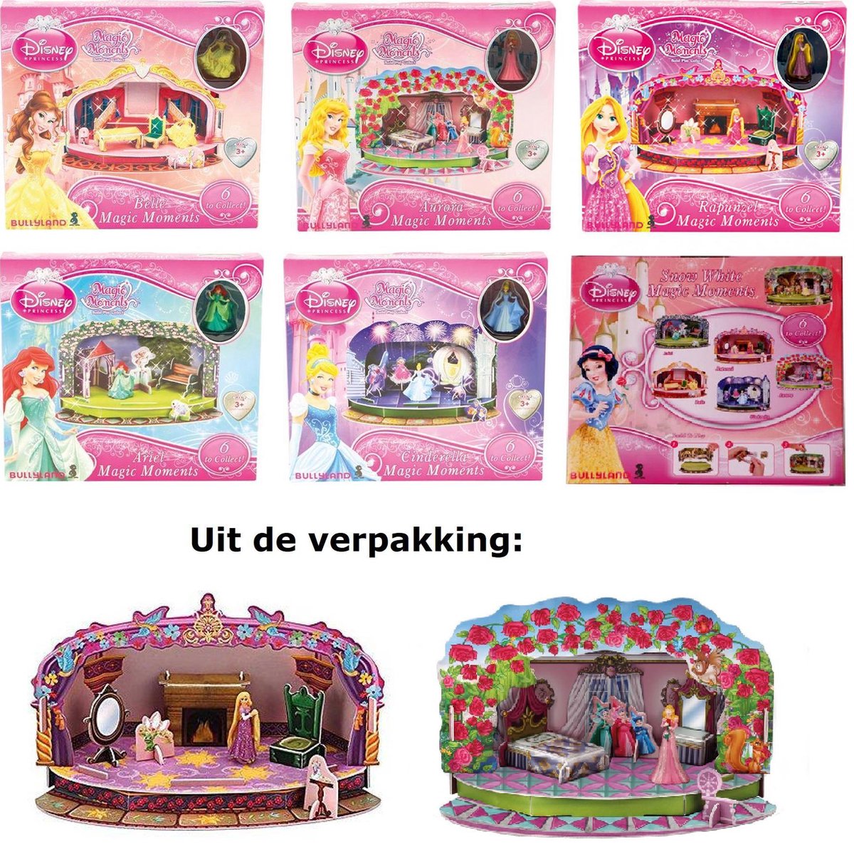 6 Sprookjes sets van Disney Prinsessen (Sneeuwwitje/ Raponsje/ Ariel/ Assepoester)