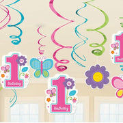 Swirls ‘1st Birthday’ Vlinders - 12 stuks