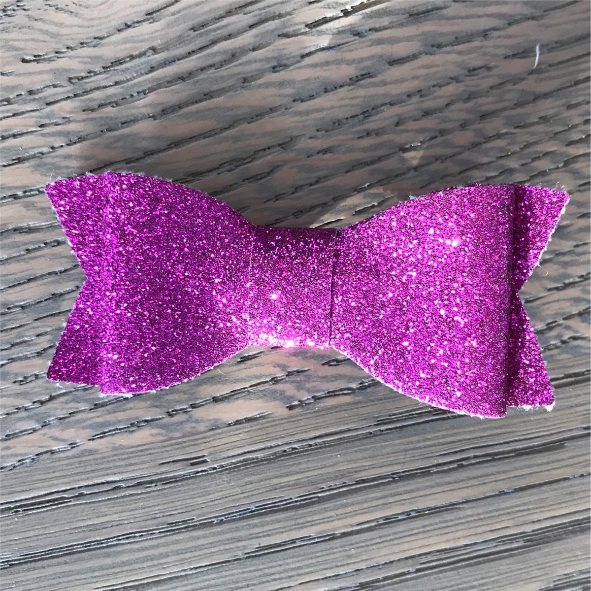 Haarclip Glitter Strik Medium Donker Roze