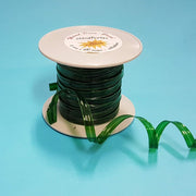 Deco Ribbon 100% Biodegradable Green 6mm x 100 meters and enhanced with metal wire (1 roll)