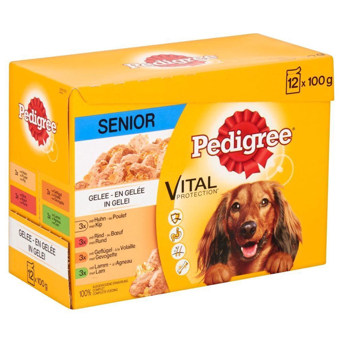 Pedigree maaltijdzakjes - hond - Senior - natvoer - 4 x 12 x 100g