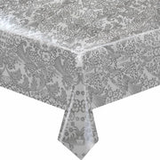 MixMamas Paraiso/Barok Tafelzeil - 120 x 250 cm - Wit / Zilver