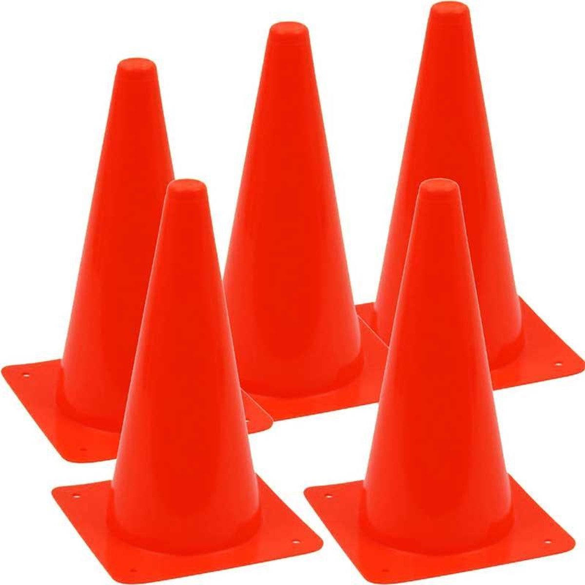 eSam® - 5 tapsvormige behendigheidskegels - Trainingspionnen - Kegels - Pionnen - Pylonen - 30 cm hoog - set van 5 stuk - Rood