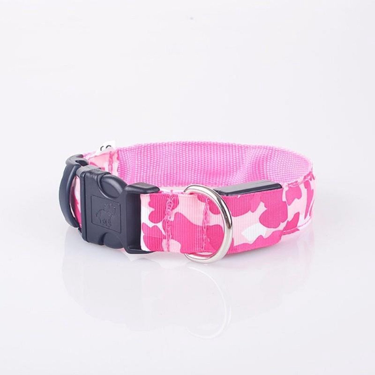 Pakketexpert Led Honden Halsband lichtgevend - Roze camouflage Print