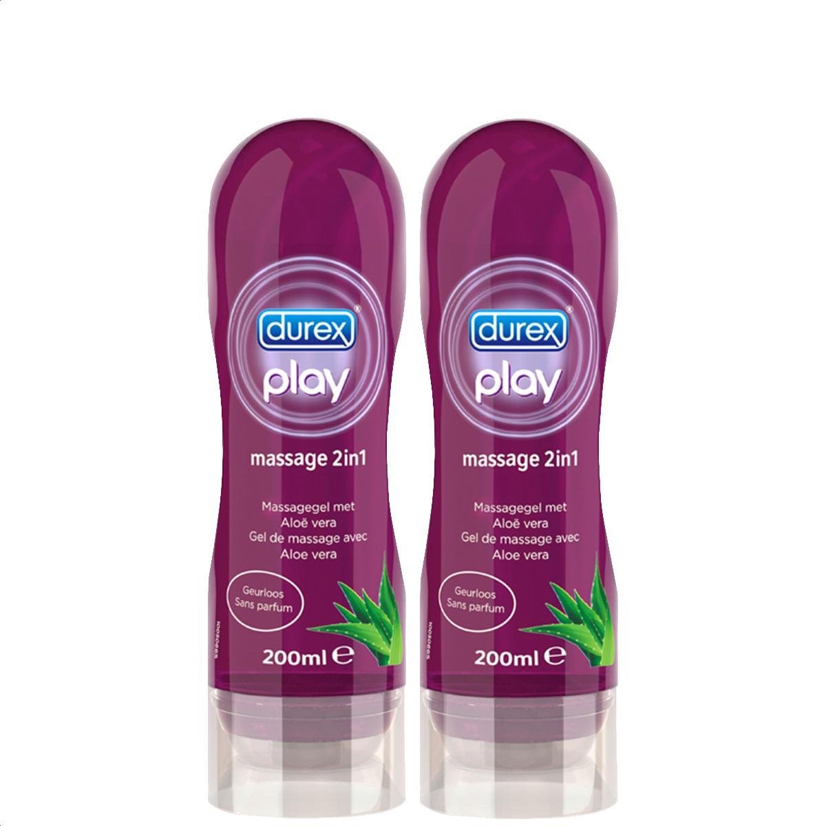 Durex Play Massage 2 in 1 Glijmiddel - Aloë Vera - 2 x 200 ml
