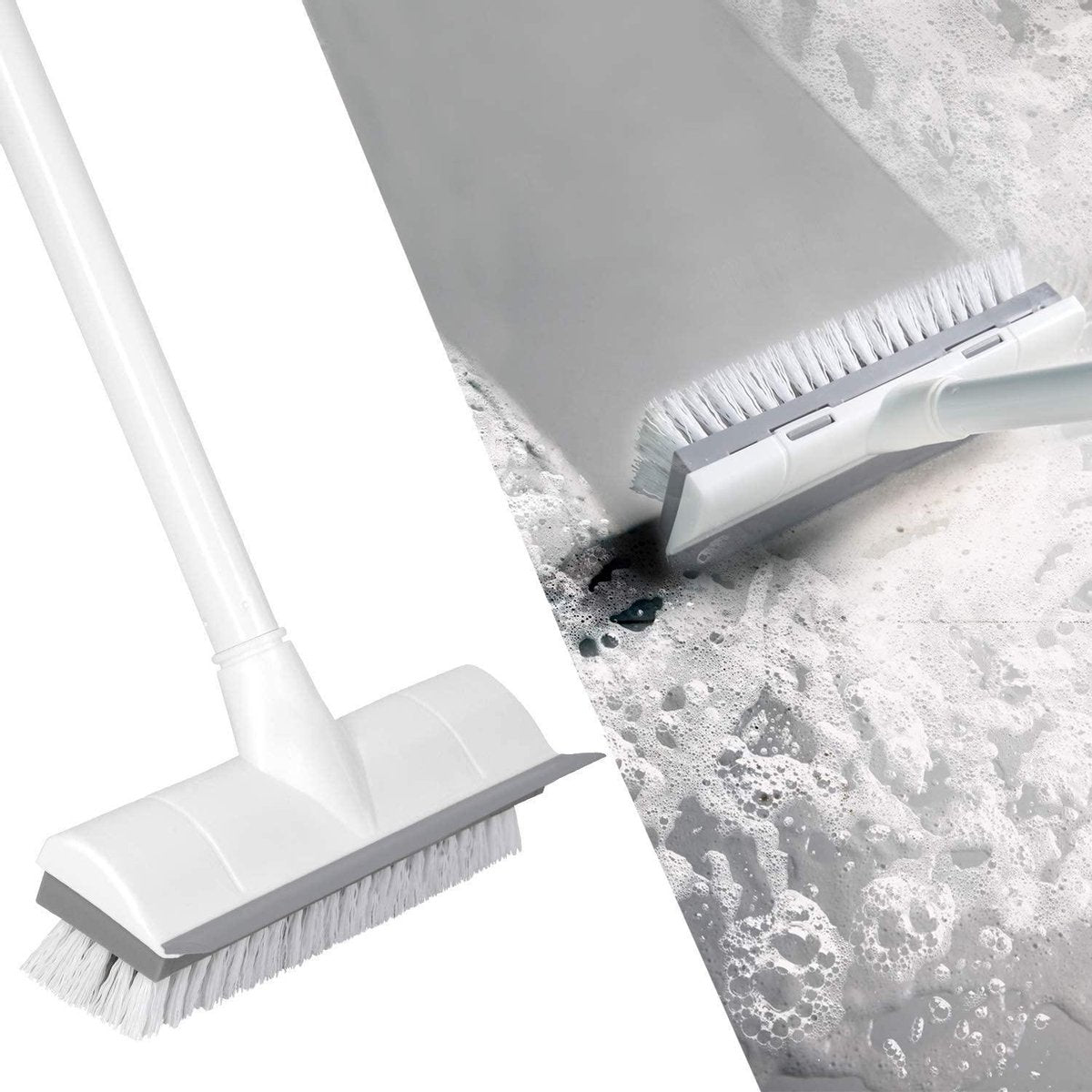 Badkamer Schrobber met steel - Luiwagen - Verstelbaar tot 120cm - WC Schoonmaakborstel - huishouden