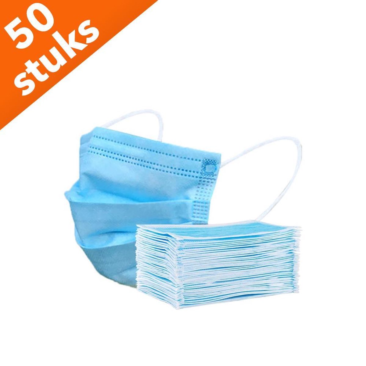 Wegwerp Mondkapjes Blauw | 50 Stuks