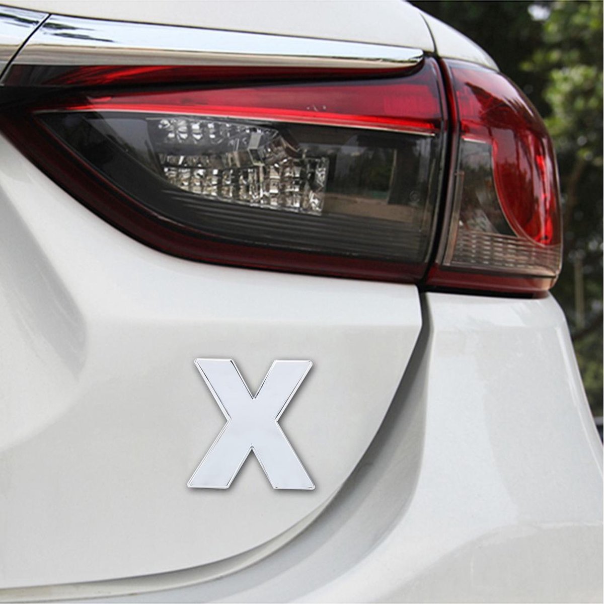 Auto Voertuig Badge Embleem 3D Engels Letter X Zelfklevende Sticker Decal