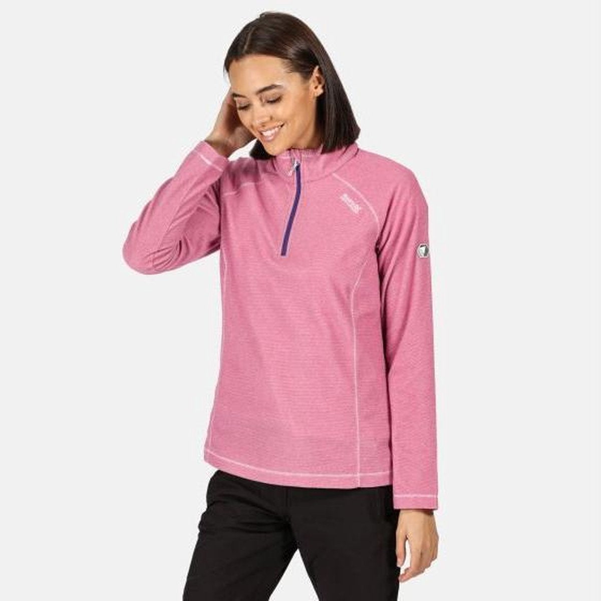 Dames Montes Lichtgewicht fleece met halve rits Outdoortrui roze