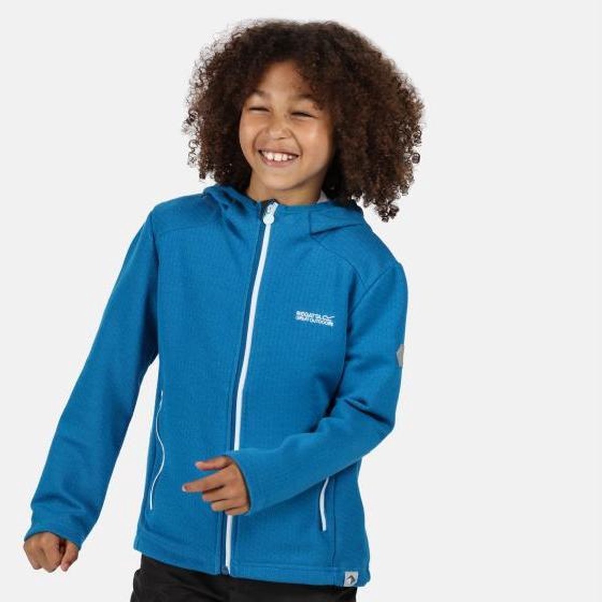 Kinderen Orbiter Middelzware fleece met volledige ritssluiting en capuchon Outdoortrui Blauw